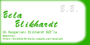 bela blikhardt business card